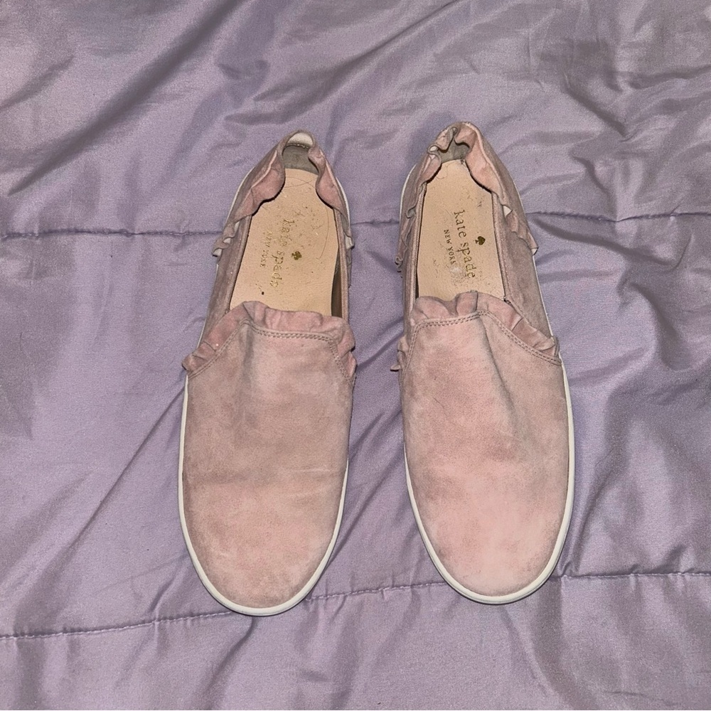 Kate Spade | Lilly Ruffle Suede Sneakers Sz 6.5 - Picture 1 of 5